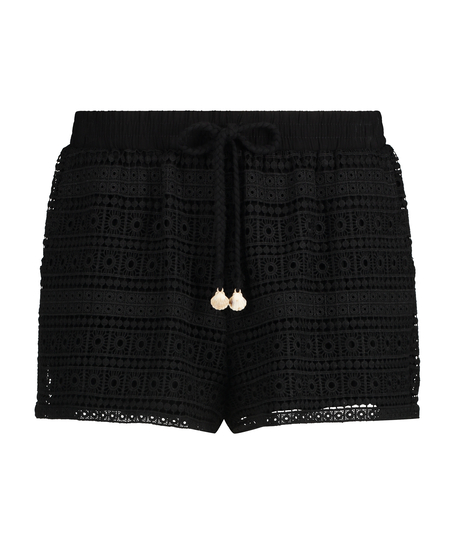 Pantalón corto Crochet, Negro