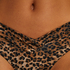 Braguita de bikini de tiro alto Leopard, marrón