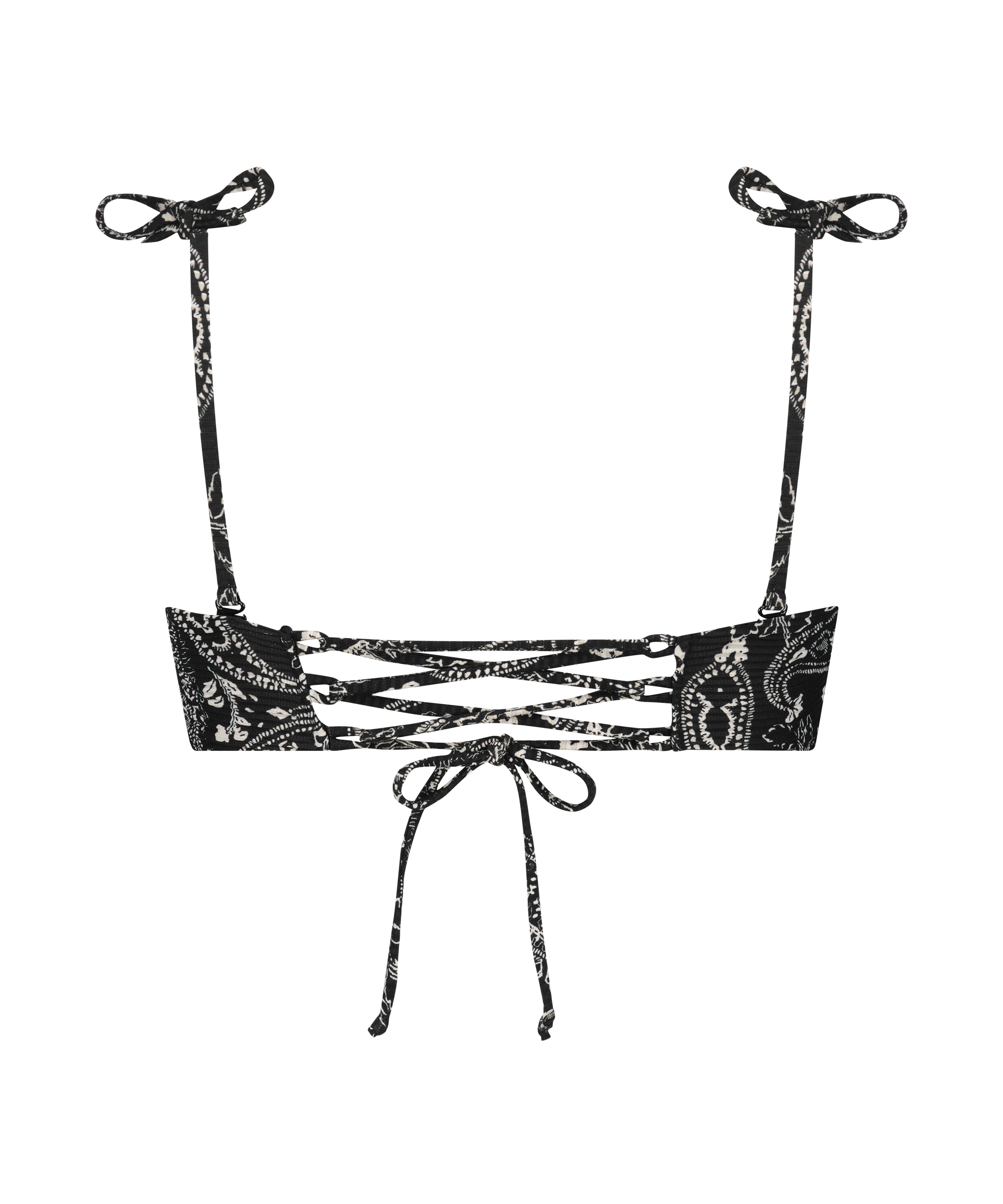 Top de bikini corto Paisley, Negro, main