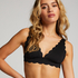 Top de bikini triangular Scallop, Negro