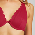 Top de bikini de aros no preformado Scallop, Rosa