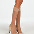 2 pares de  ﻿calcetines hasta la rodilla, Beige