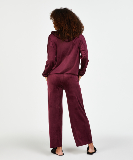 Sudadera con capucha de terciopelo, Rojo