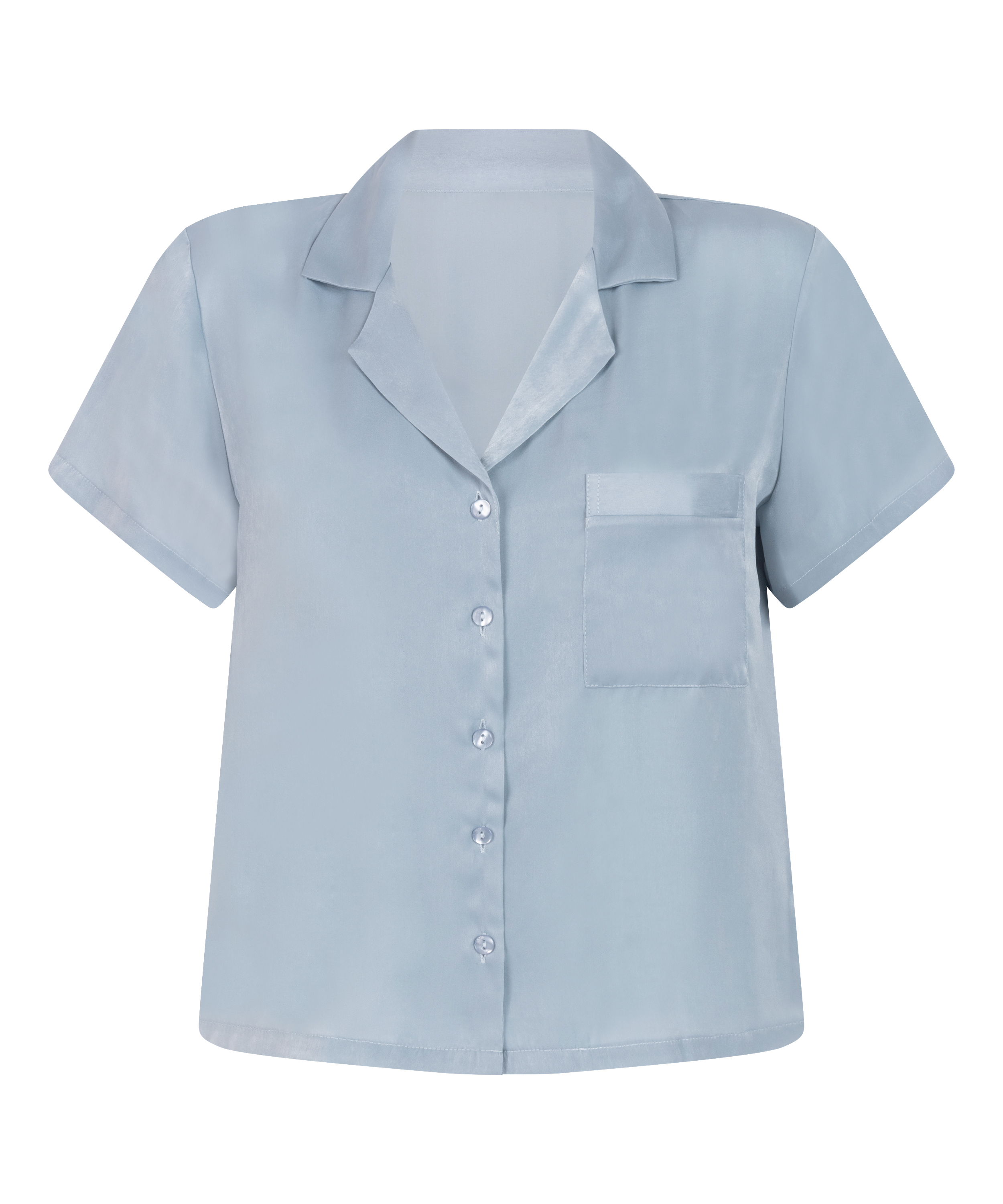 Chaqueta de manga corta de sat&eacute;n, Azul, main