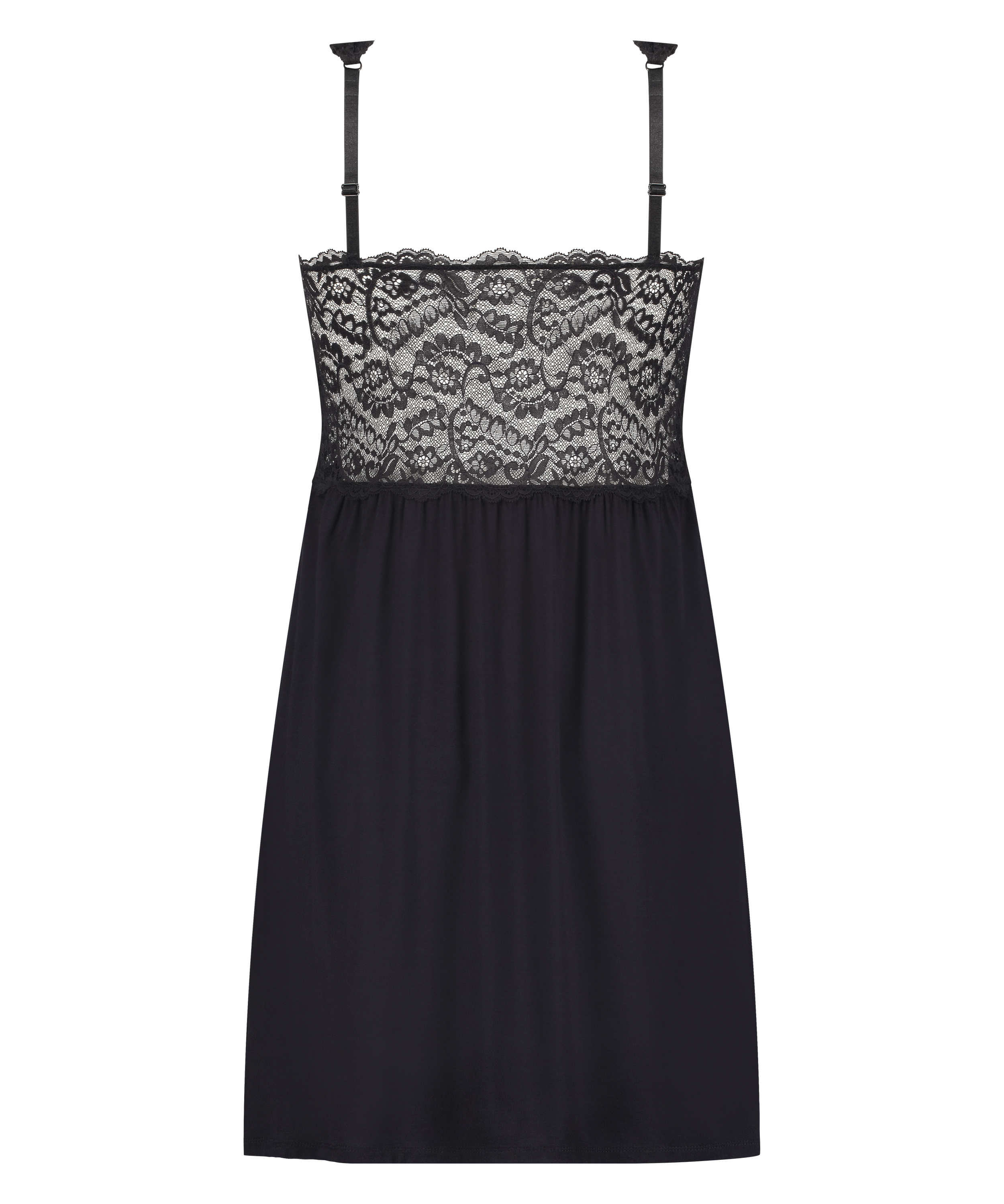 Vestido lencero Nora Lace, Negro, main