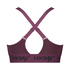 HKMX Sujetador deportivo The Crop Logo nivel 1, Morado