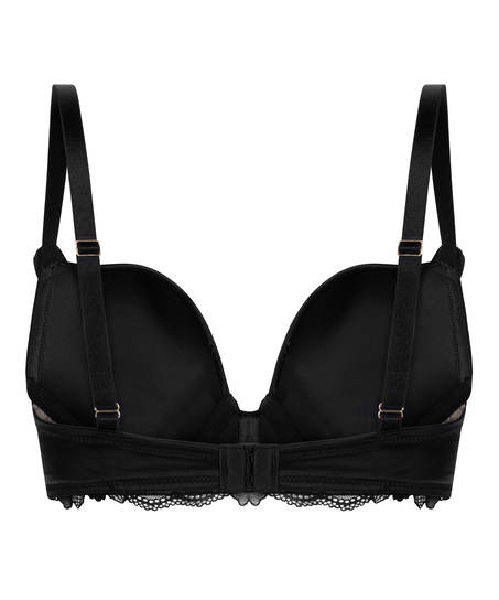 Sujetador de aros longline push-up acolchado Avela, Negro