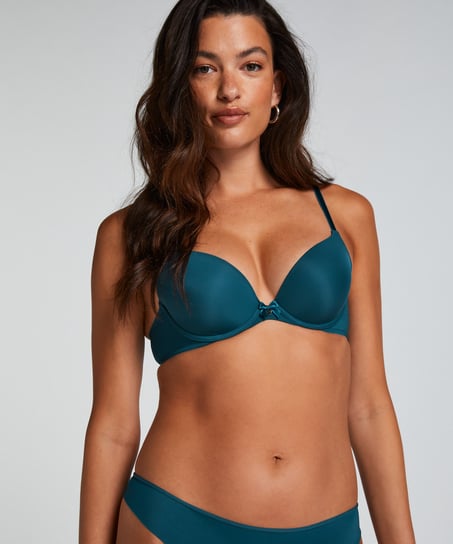 Sujetador con aros preformado Plunge, Azul