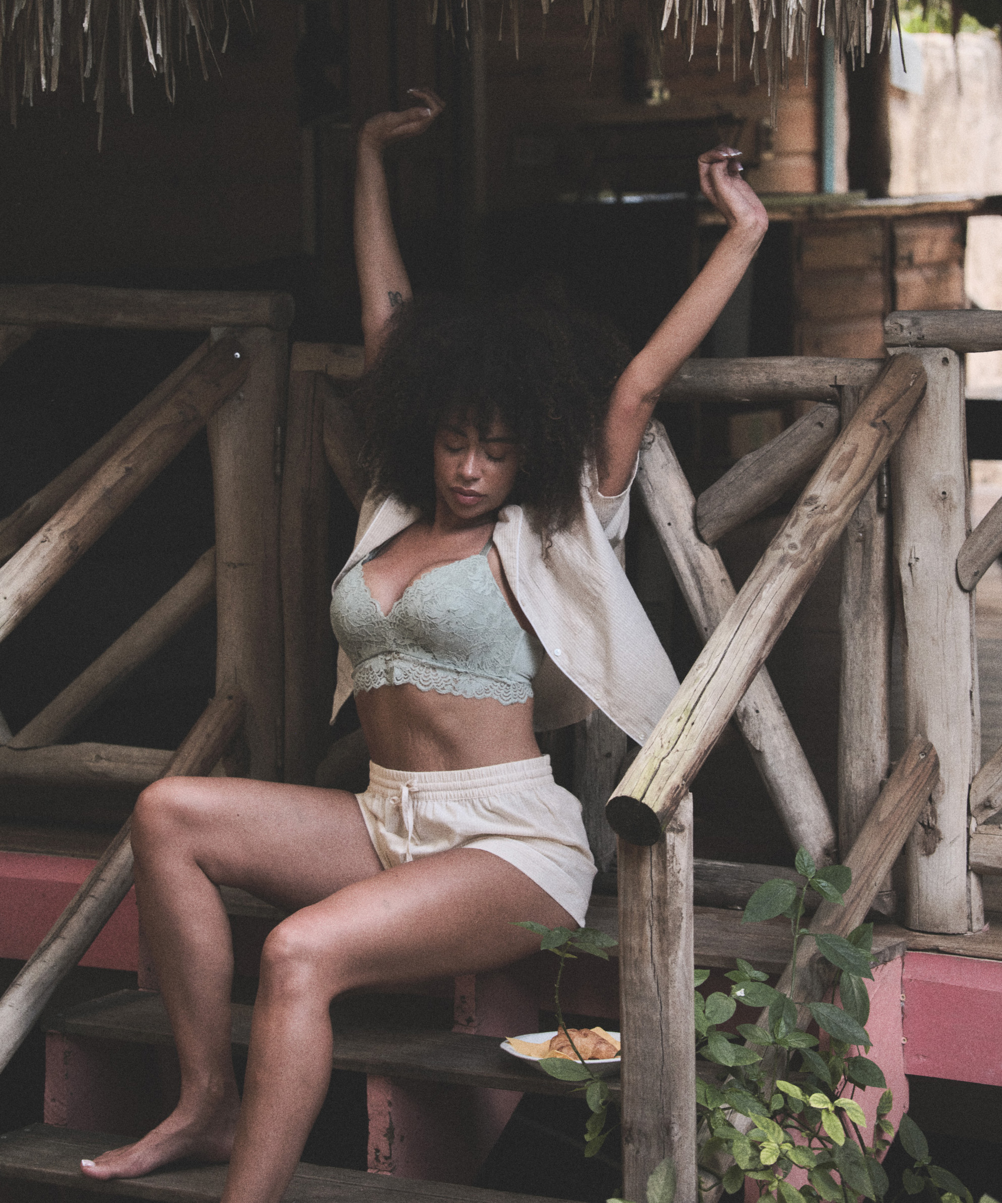 Pantalón corto de algodón, Beige, main