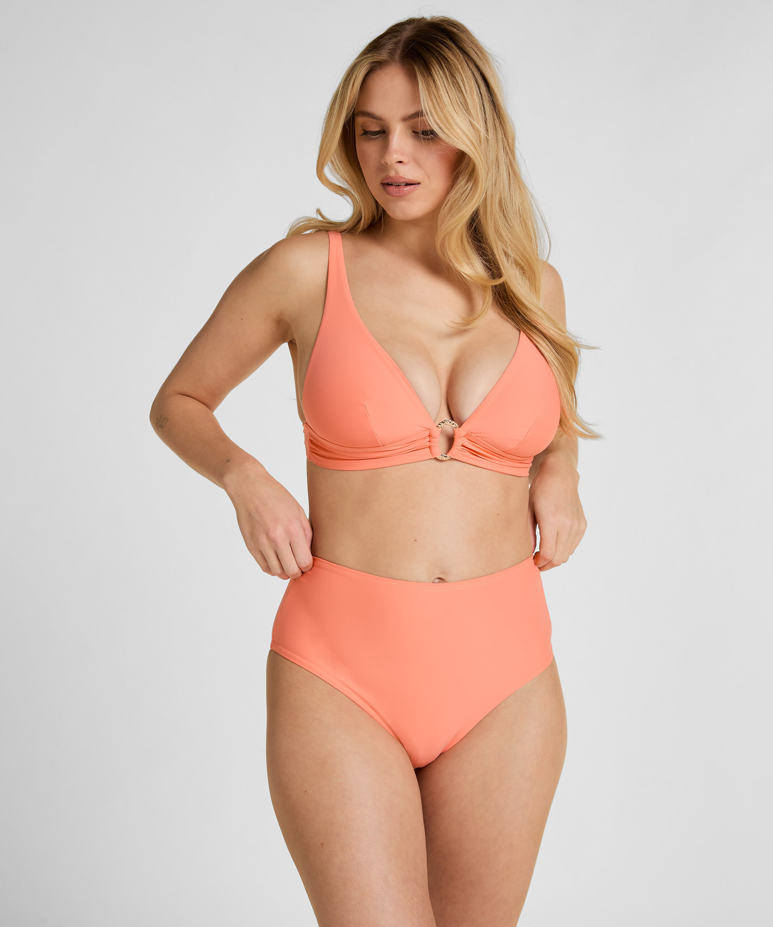 Braguita de Bikini de Talle Alto Moldeadora Luxe, Naranja