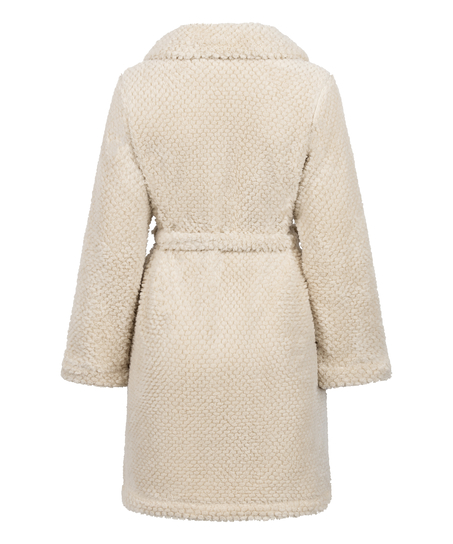 Albornoz polar con cremallera, Blanco