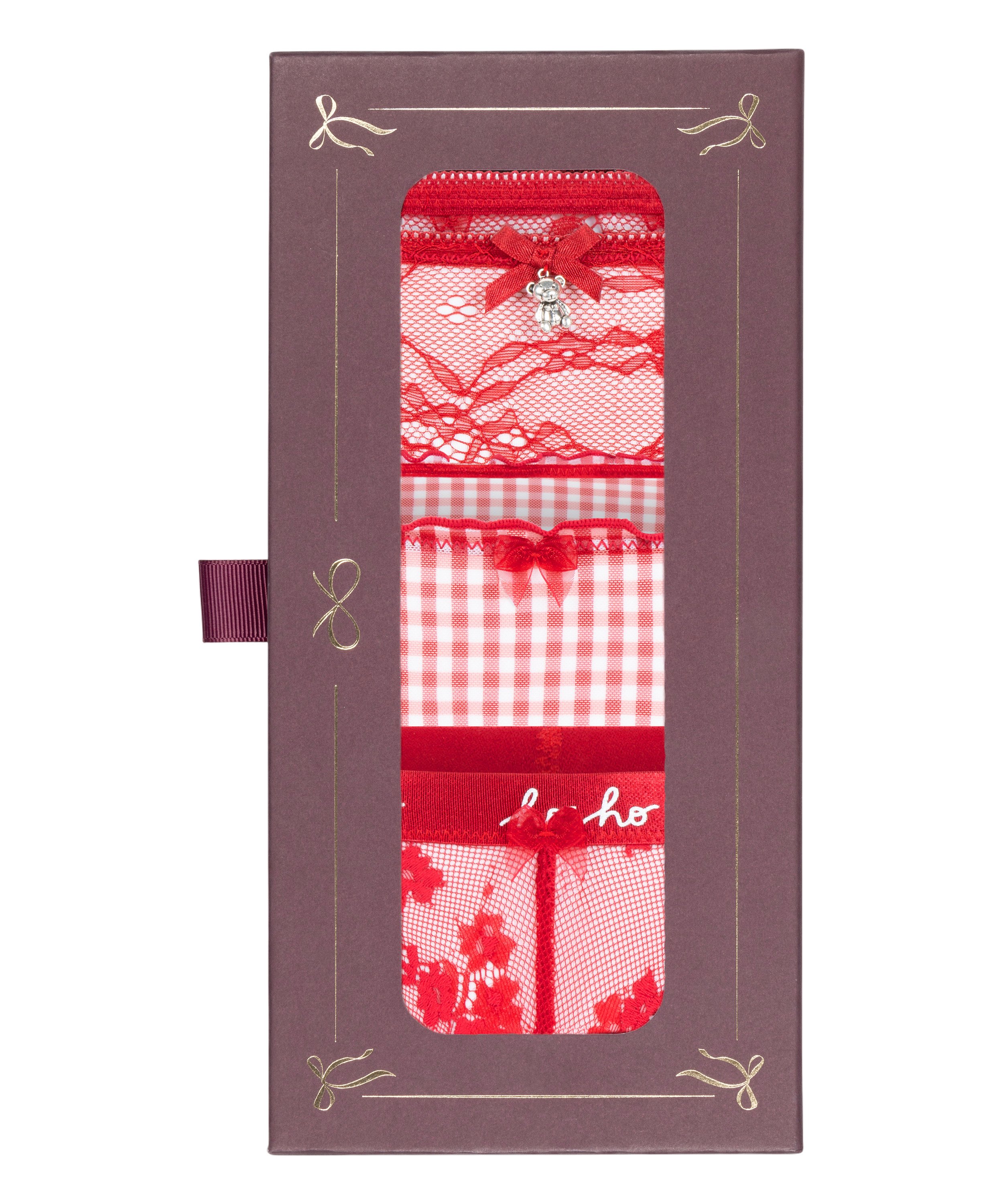 Conjunto de regalo de tanga de Navidad, Rojo, main