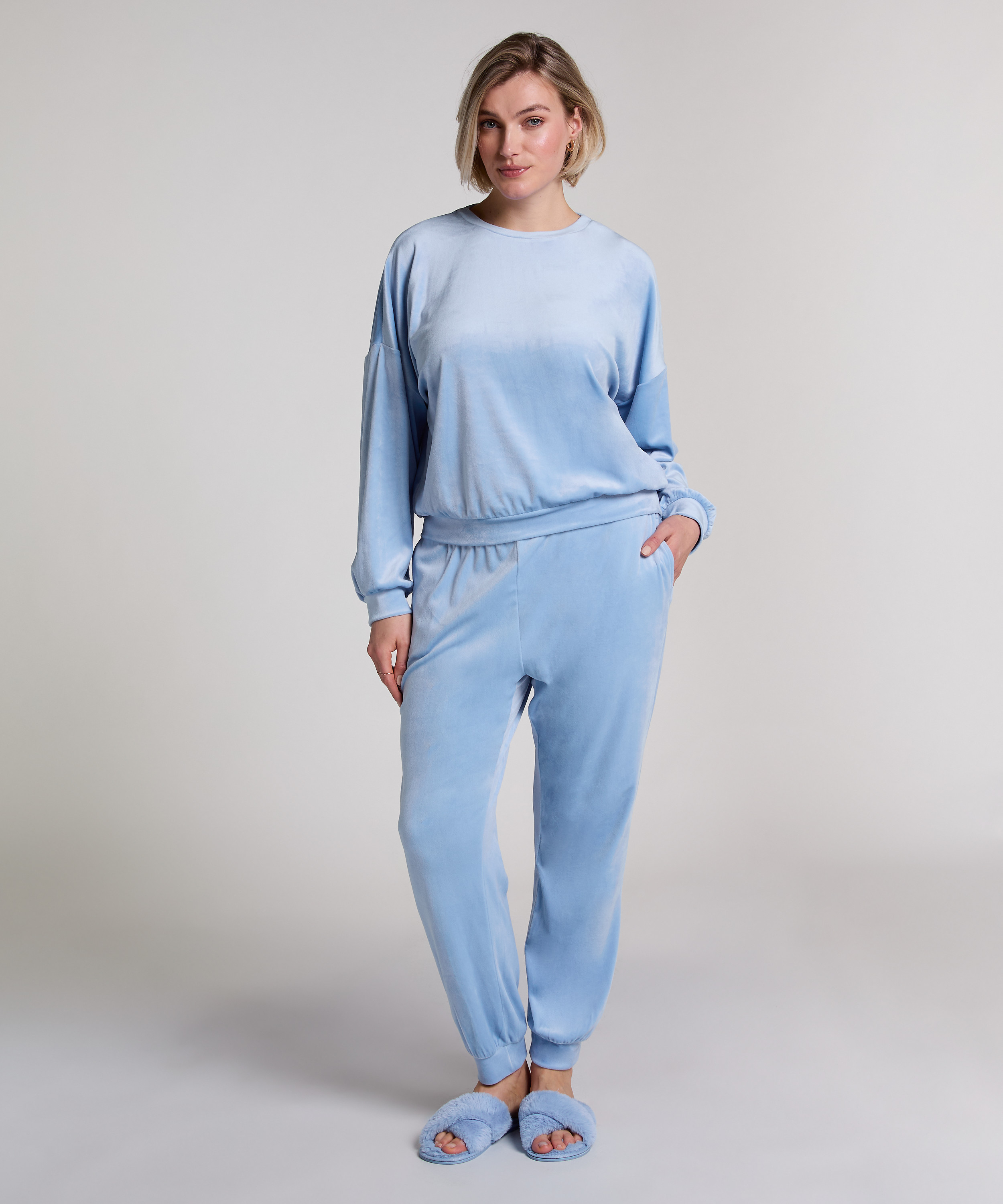 Pantalones de deporte Velours, Azul, main