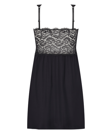 Vestido lencero Nora Lace, Negro