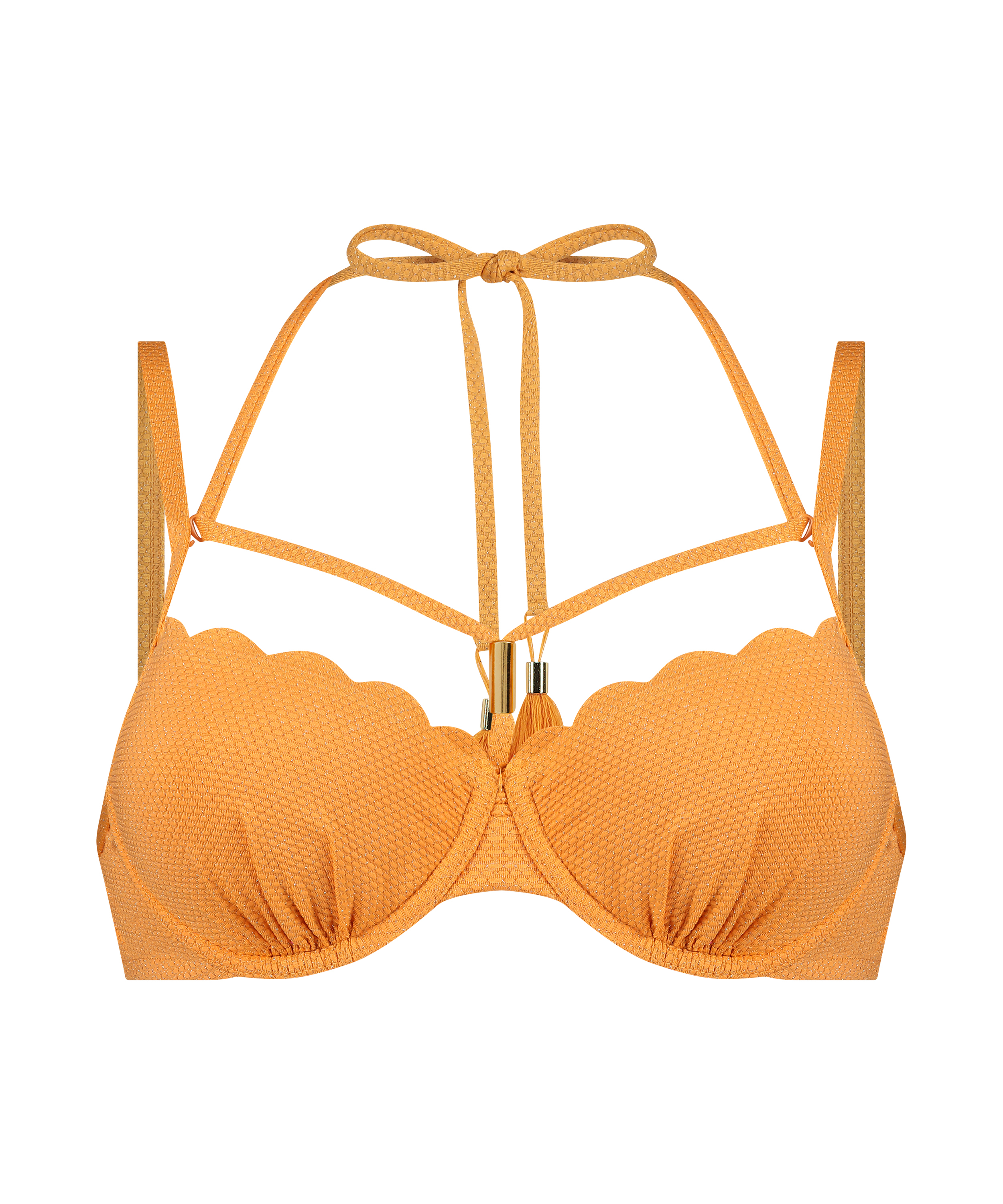 Top de bikini de lúrex Scallop, Naranja, main