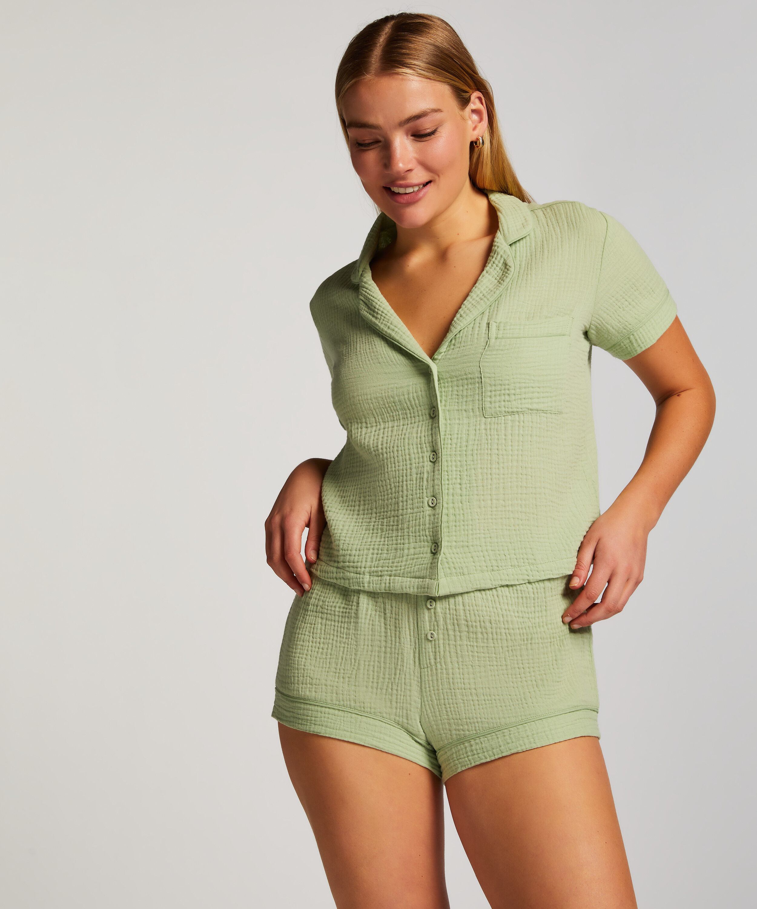 Pantalón corto de algodón, Verde