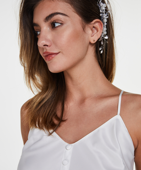 Camiseta de pijama satinada Bridal, Blanco