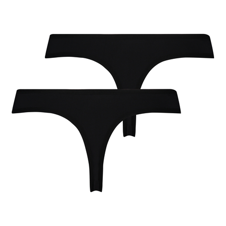 Juego de 2 tangas micro Kim, Negro