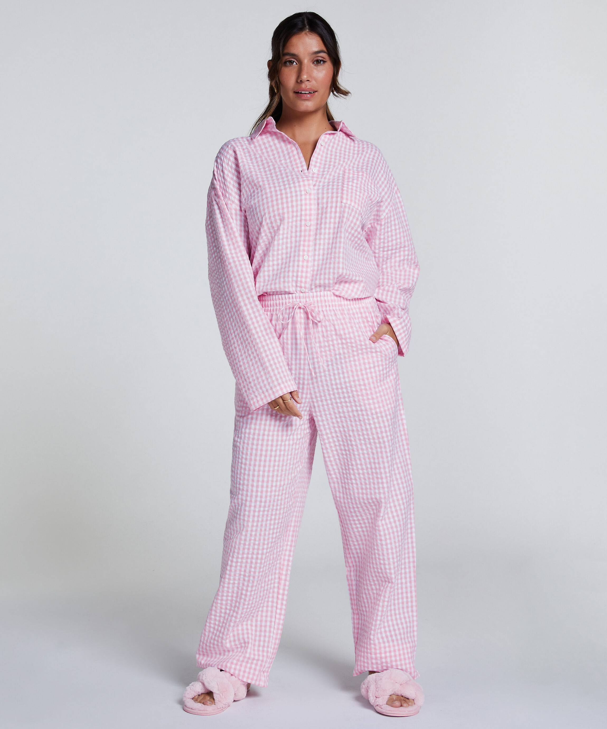 Pantalón de pijama de algodón, Rosa