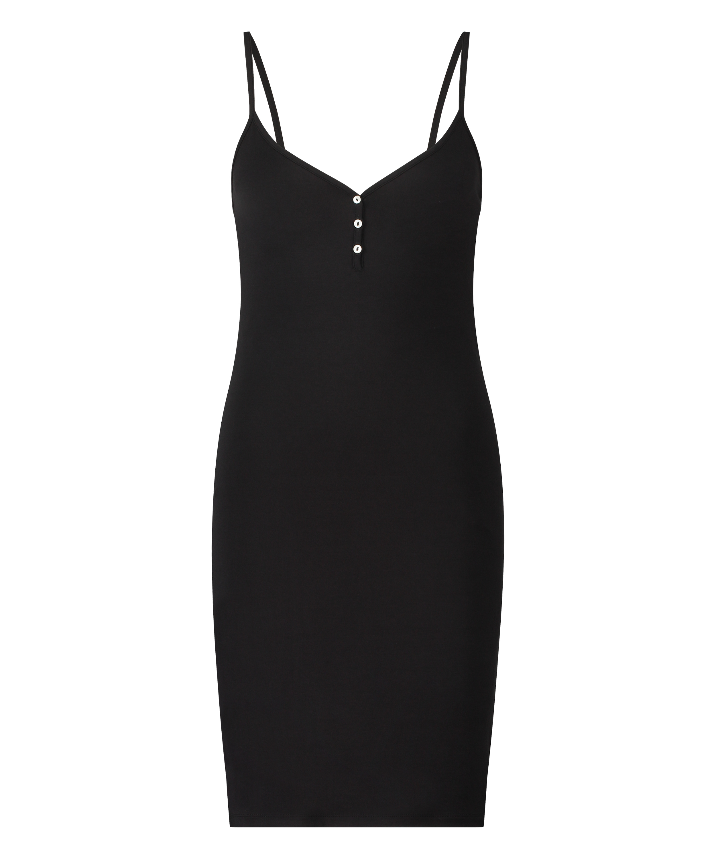 Vestido lencero Henley, Negro, main