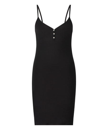 Vestido lencero Henley, Negro