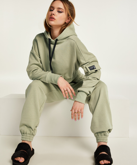 Sudadera corta con capucha Kim Petras, Verde