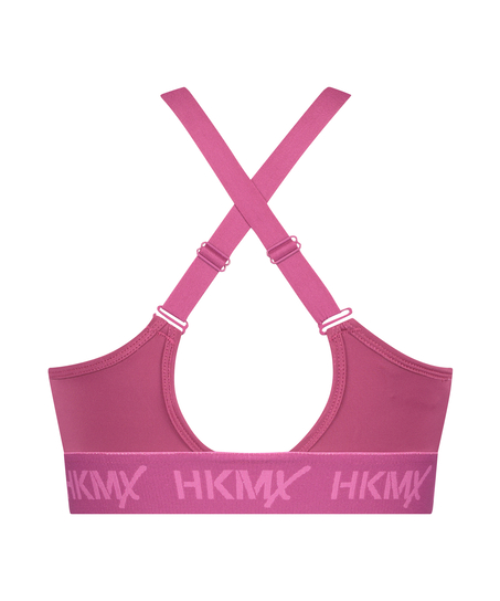 HKMX Sujetador deportivo The Crop Logo nivel 1, Rosa