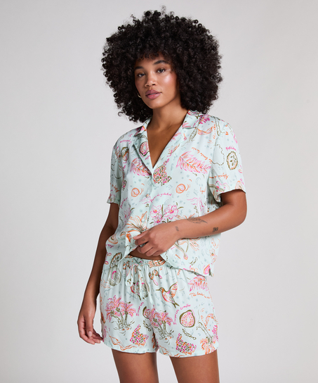 Short de sat&eacute;n, Verde