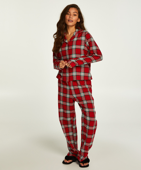 Conjunto de pijama Check Twill, Rojo