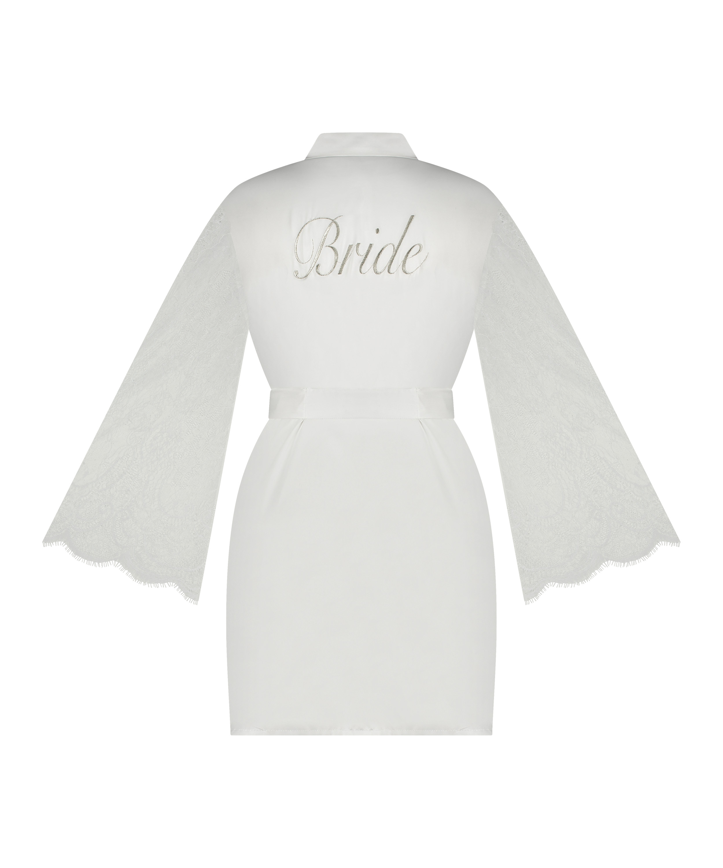 Kimono de satén Bride, Blanco, main