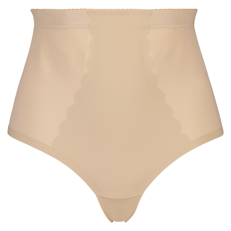 Tanga festoneado moldeador de cintura alta - Level 3, Beige