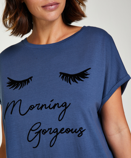 Camis&oacute;n de escote redondo, Azul