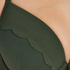 Top de bikini con aros preformado Scallop Glam, Verde