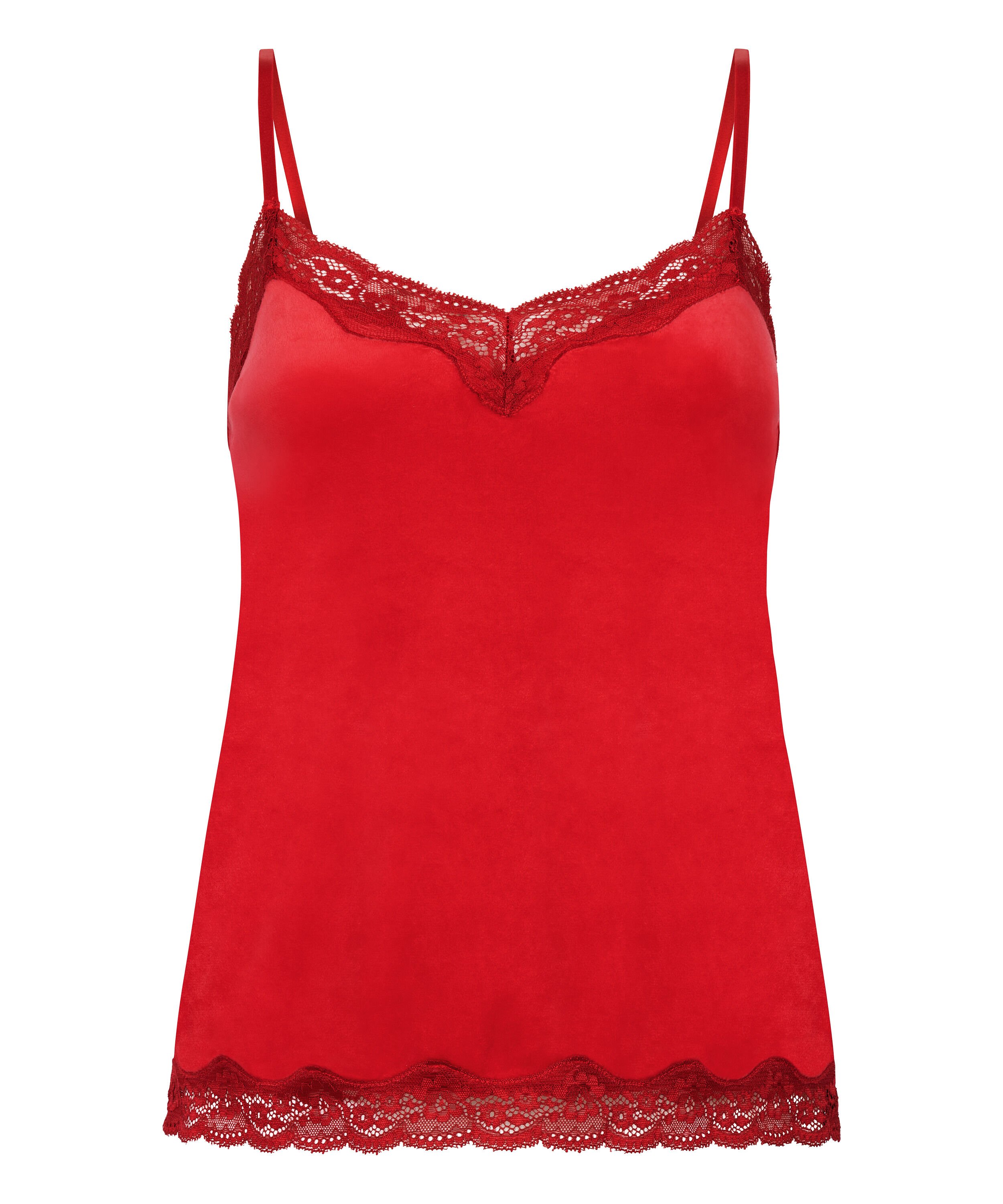 Camiseta top Velours Lace, Rojo