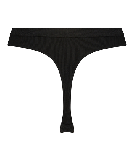 Tanga de tiro alto Baddie, Negro
