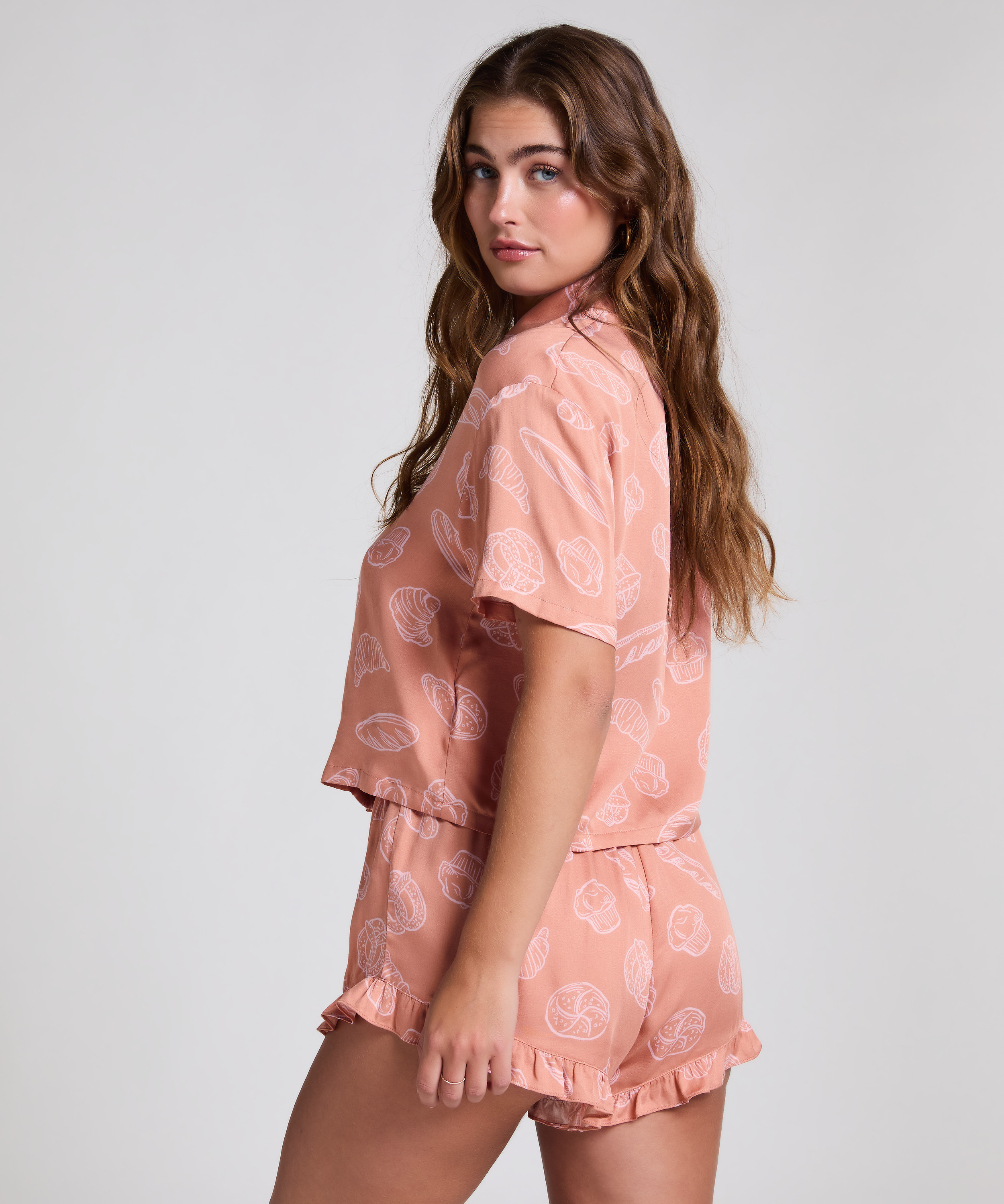 Pantalón corto de pijama, Beige, main