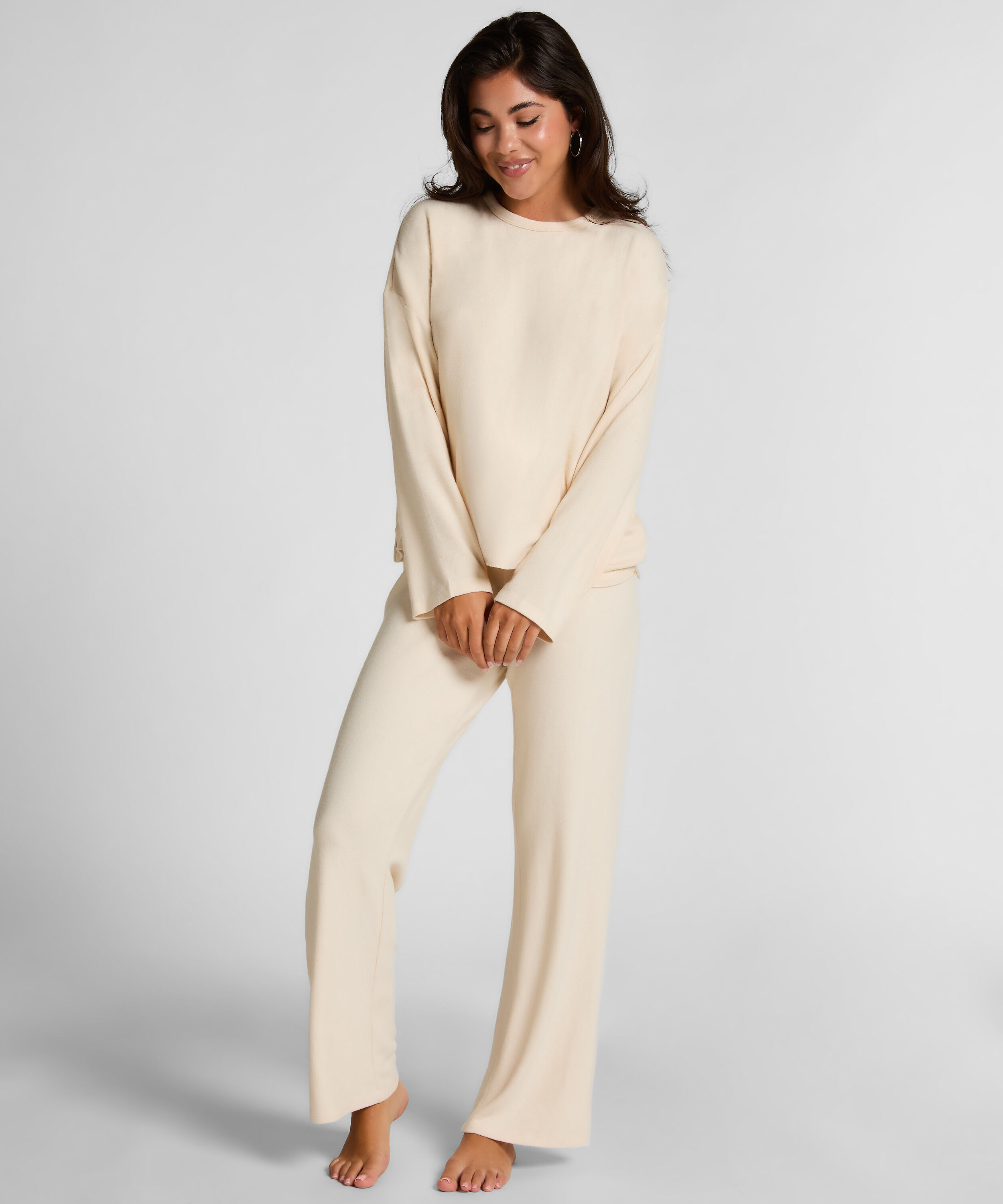 Pantalón Jersey Cepillado, Blanco