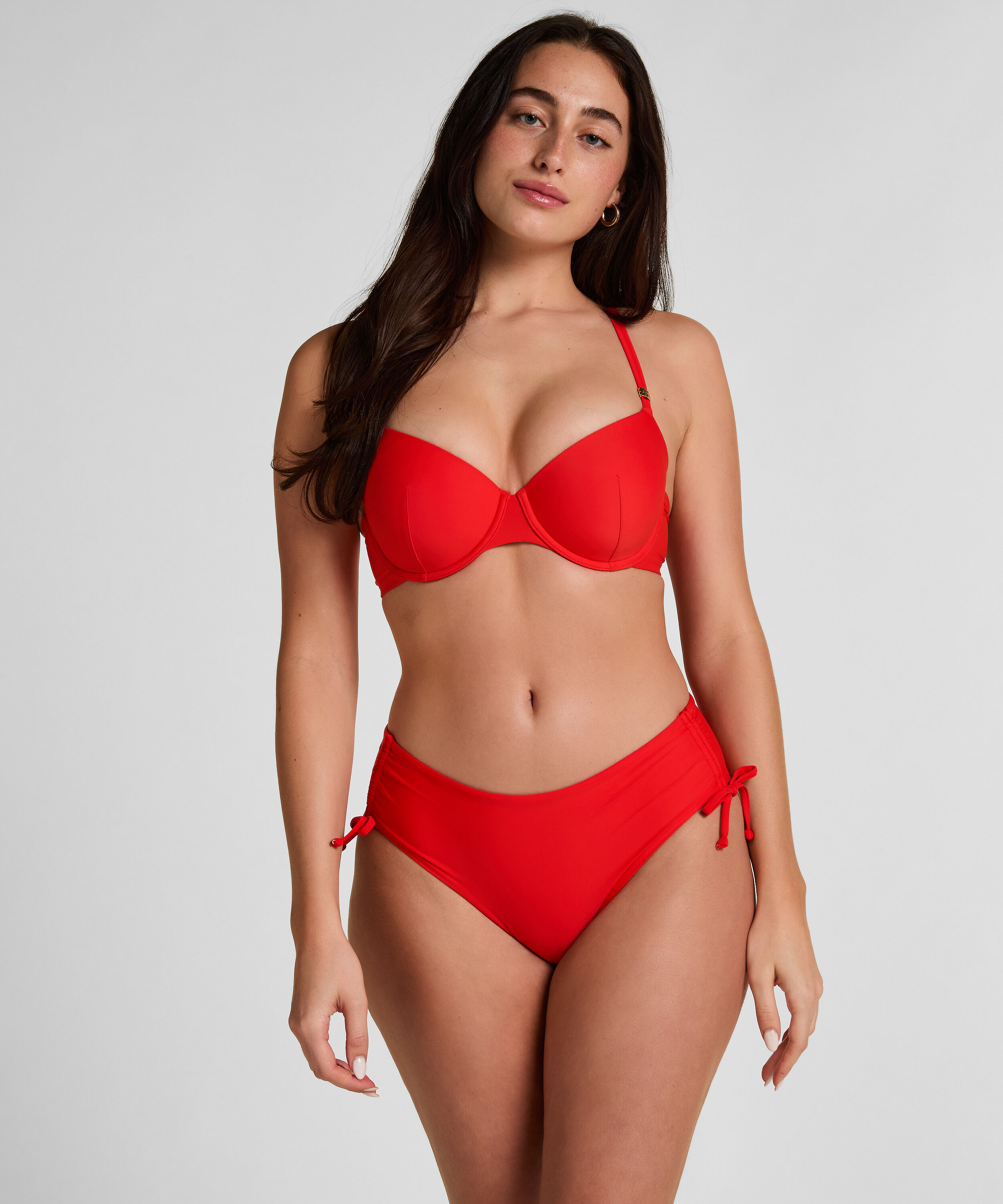Midi Rio Bikini Bottom Luxe, Rojo