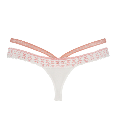 Tanga de corte ultrabajo Martha, Blanco
