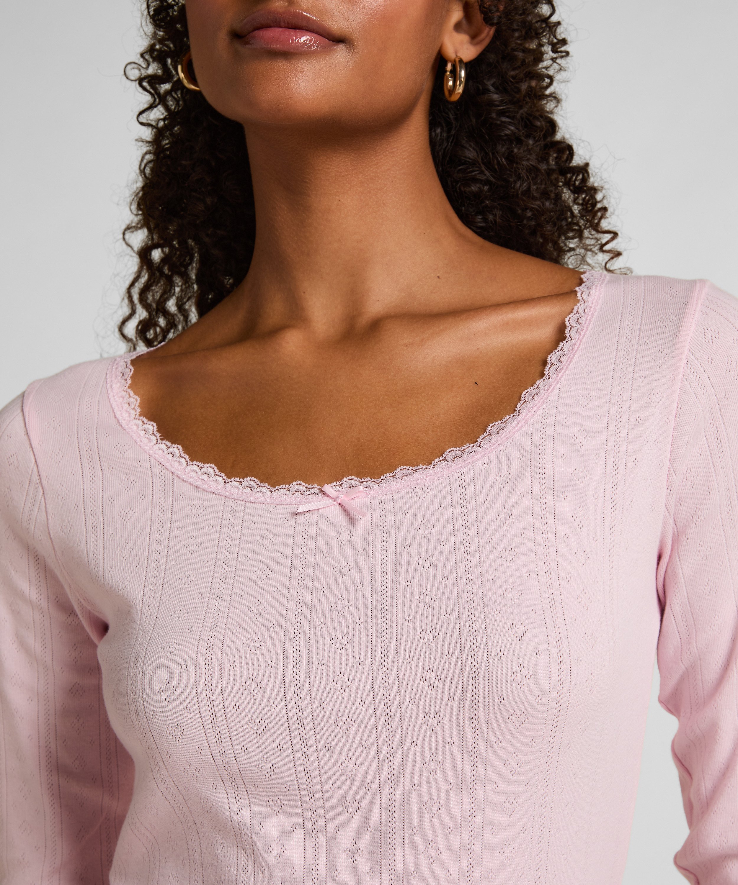 Top de pijama Pointelle, Rosa, main