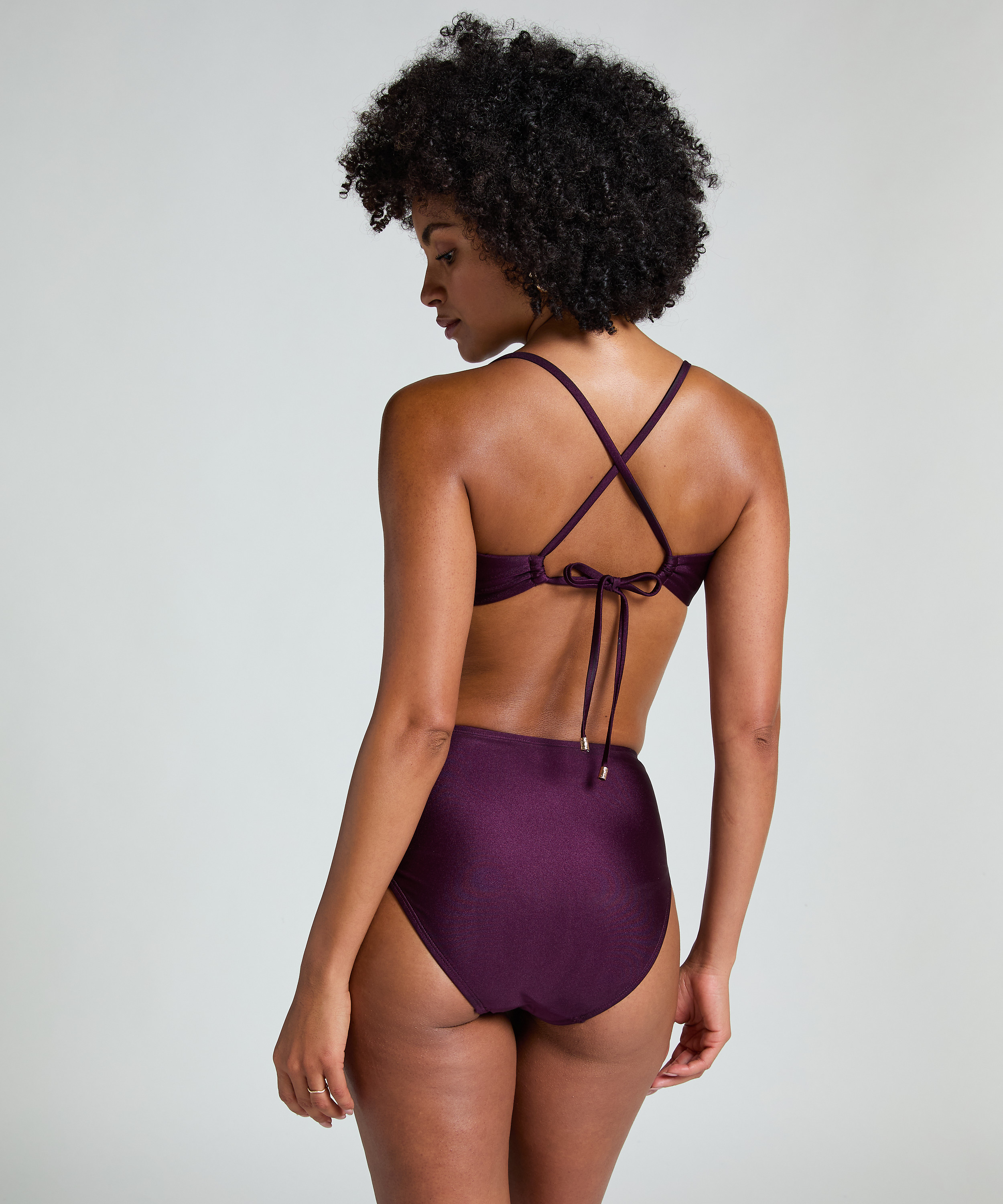 Crop top de bikini Costa, Morado, main