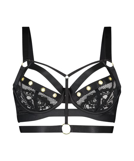 Sujetador longline de aros no preformado Sadie, Negro