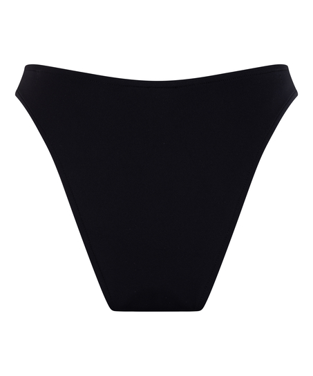 Braguita de bikini de tiro alto de neopreno, Negro