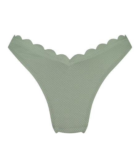 Braguita de Bikini de Corte Alto Scallop, Verde
