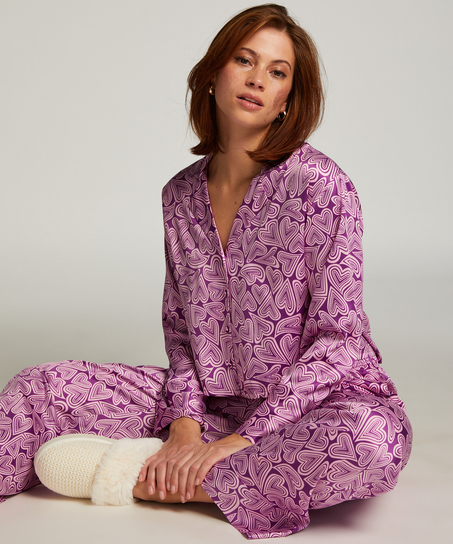 Chaqueta de manga larga y satén, Morado