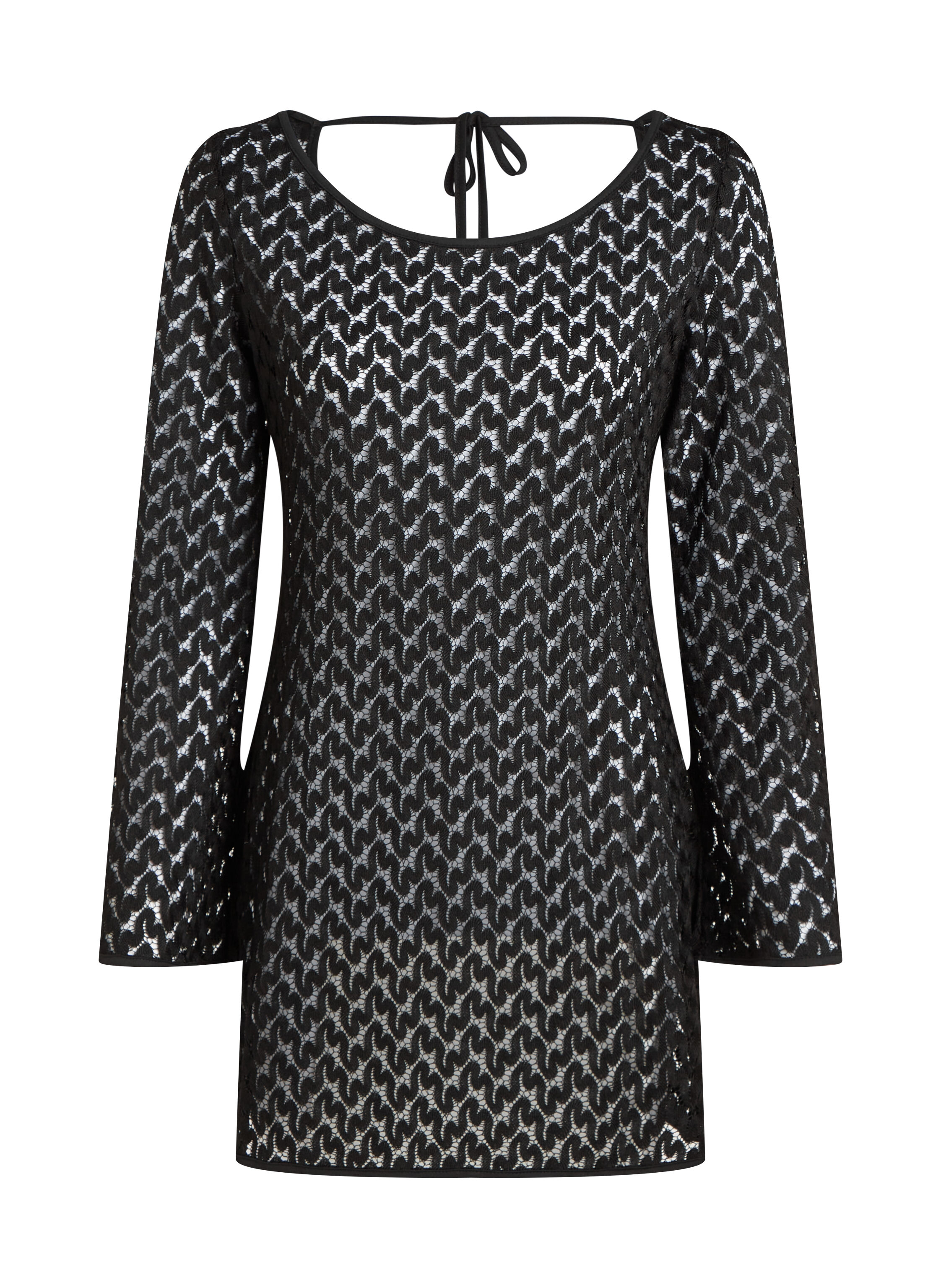 Vestido de playa de ganchillo, Negro