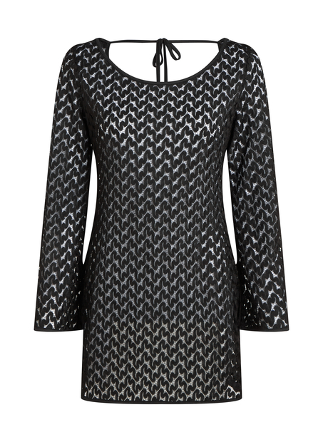 Vestido de playa de ganchillo, Negro