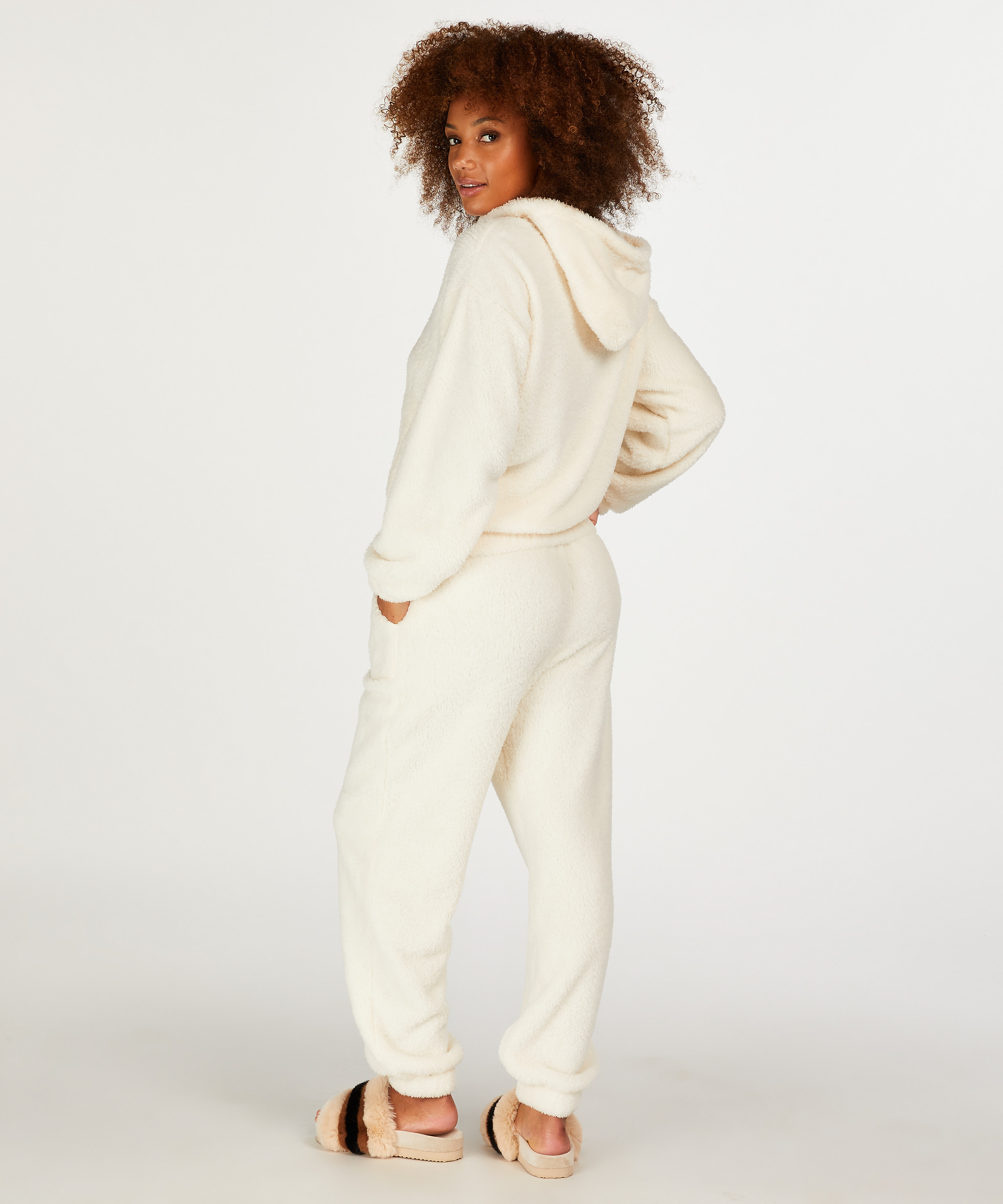 Sudadera con capucha Fleece Snuggle, Blanco, main