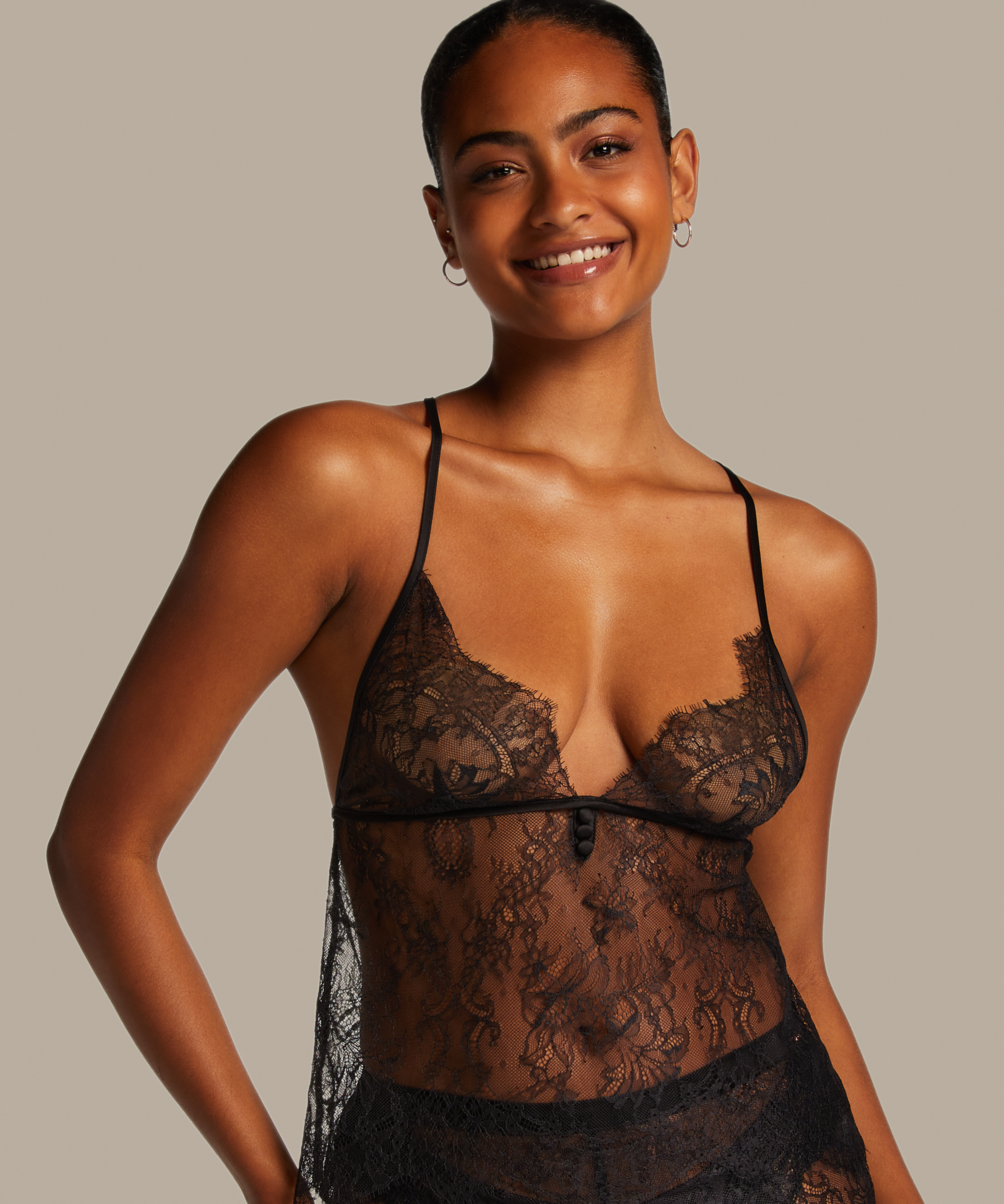 Cami Lace Delphine, Negro, main