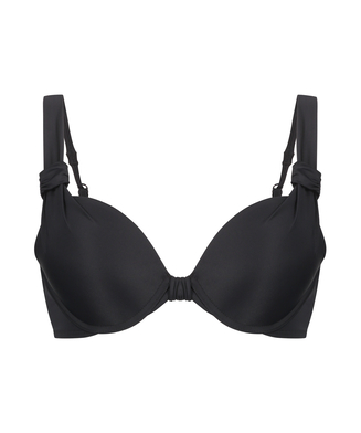 Top de bikini con aros preformado Luxe Copa E +, Negro